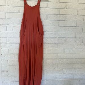 Rust Orange Sleeveless Jumpsuit